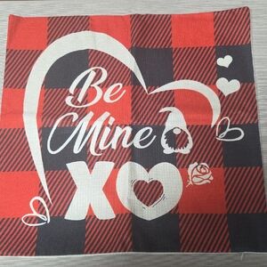 Buffalo Plaid 'Be Mine' w/Gnome Pillow Cover 18x18